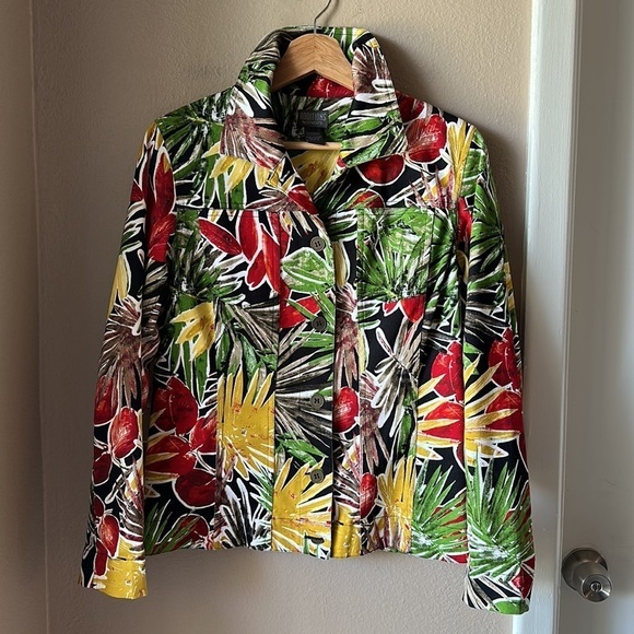ADDITIONS BY CHICO’S Tropical Print Jean Jacket - Picture 2 of 8